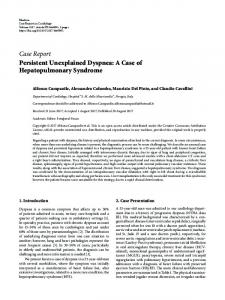 Persistent Unexplained Dyspnea: A Case of Hepatopulmonary Syndrome.