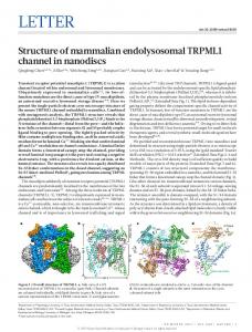 Structure of mammalian endolysosomal TRPML1 channel in nanodiscs.